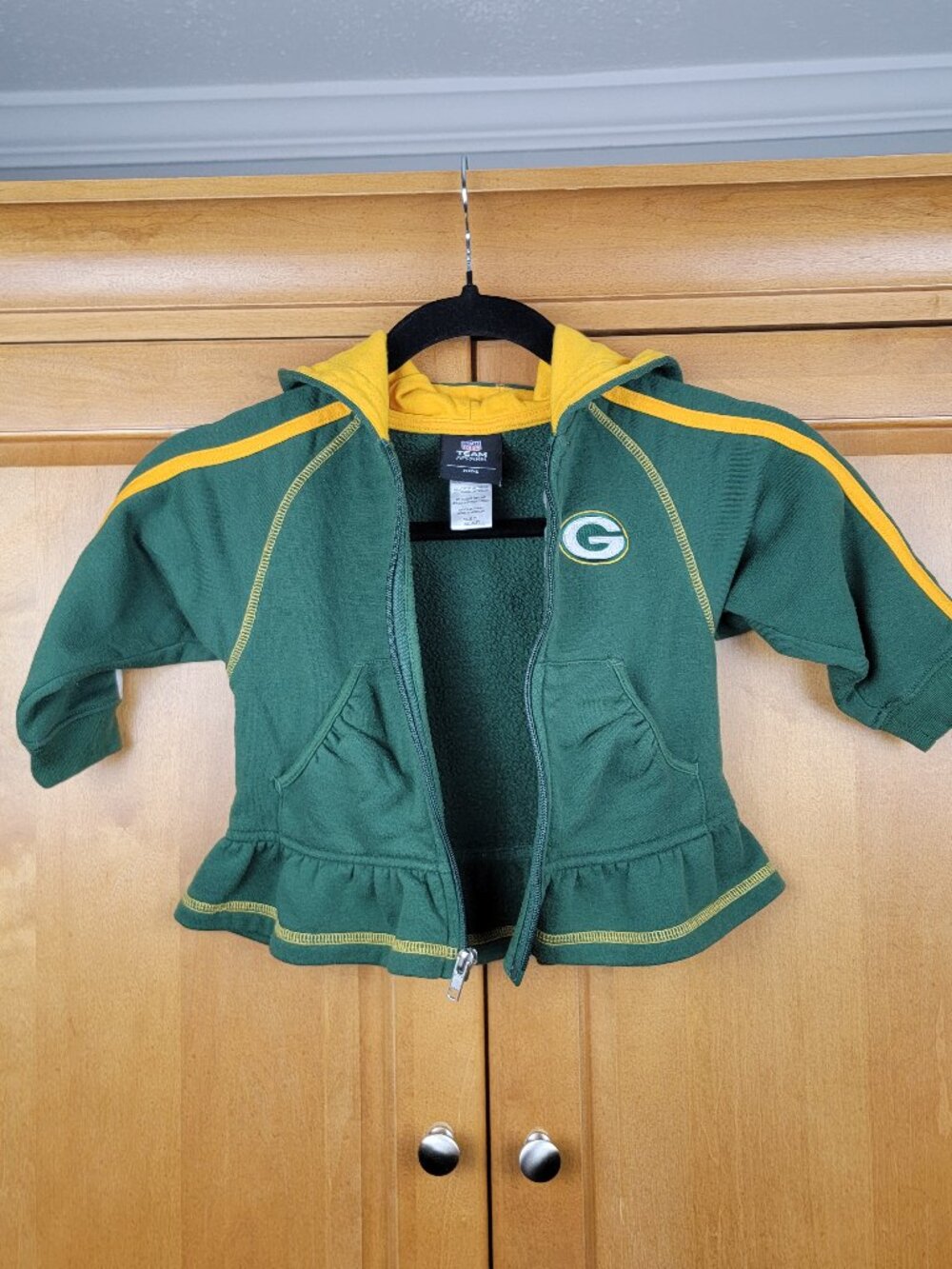 NFL Team Apparel Green & Gold Green Bay Packers Long Sleeve Ruffle Hem Toddler S - Picture 4 of 7